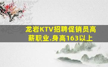 龙岩KTV招聘促销员高薪职业.身高163以上